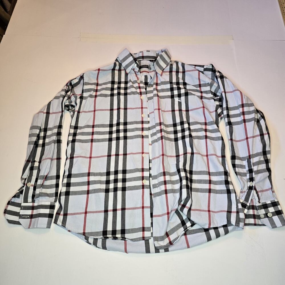 Burberry London Dusty Pink Nova Check Button Down Blouse sz L